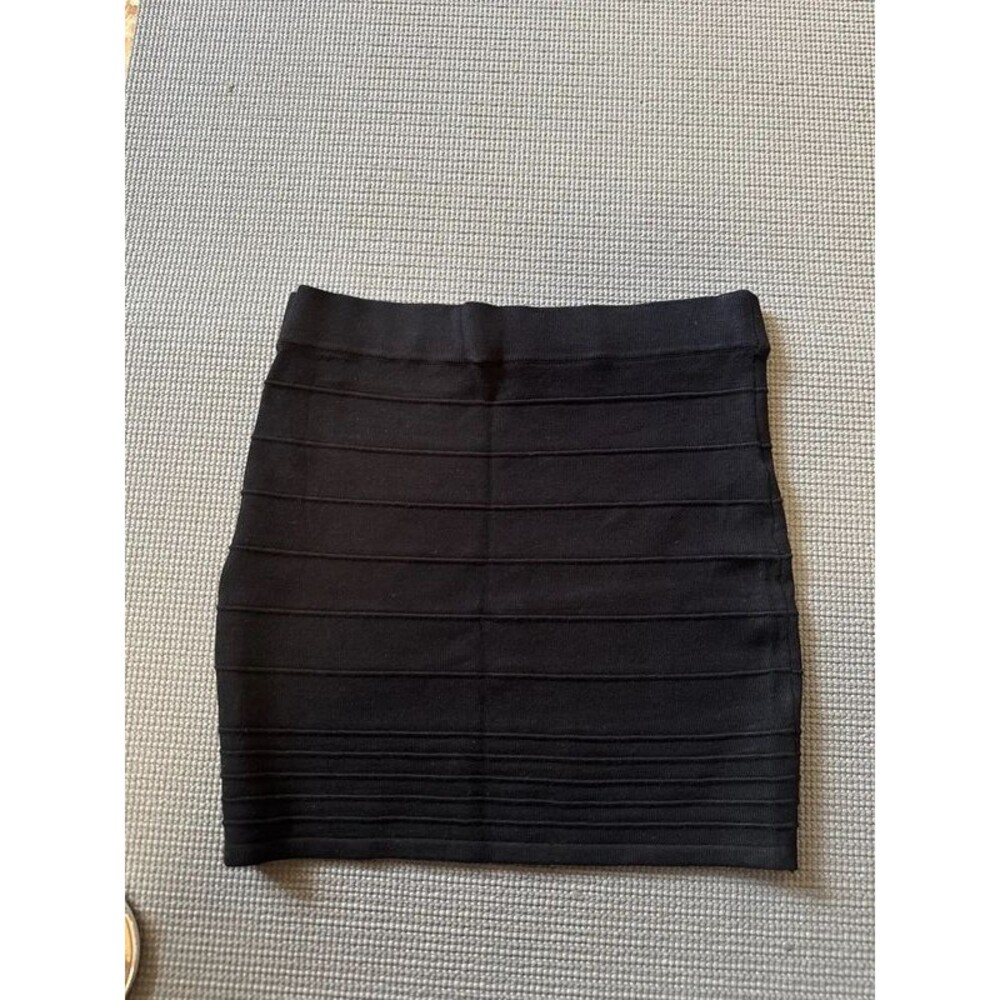 Charlotte Russe Womens Ribbed Bodycon Mini Skirt Black Size S